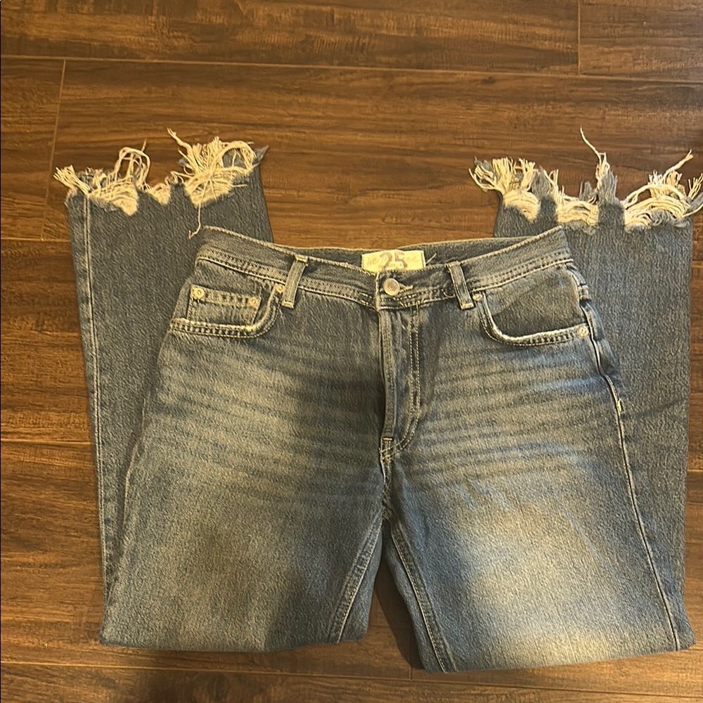 Women's Distressed Blue Jeans